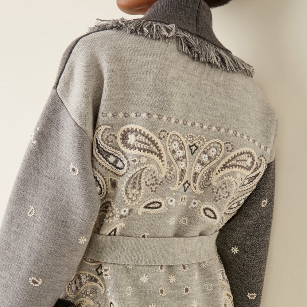 Alanui
Bandana Embroidered Patchwork Wool Cardigan
